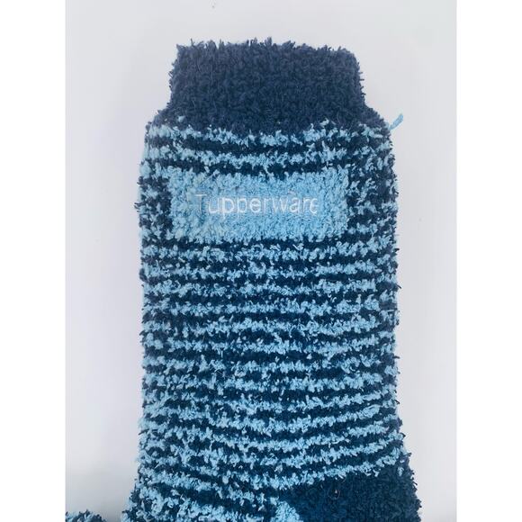 Fleece Socks Large Tupperware Non Slip Water Bottles Blue Light Dark Lined Warm - Picture 2 of 7